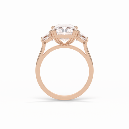 3.24 CT Radiant Cut Three Stone Style Moissanite Engagement Ring