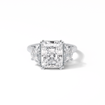 3.24 CT Radiant Cut Three Stone Style Moissanite Engagement Ring 1