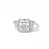 3.24 CT Radiant Cut Three Stone Style Moissanite Engagement Ring 1