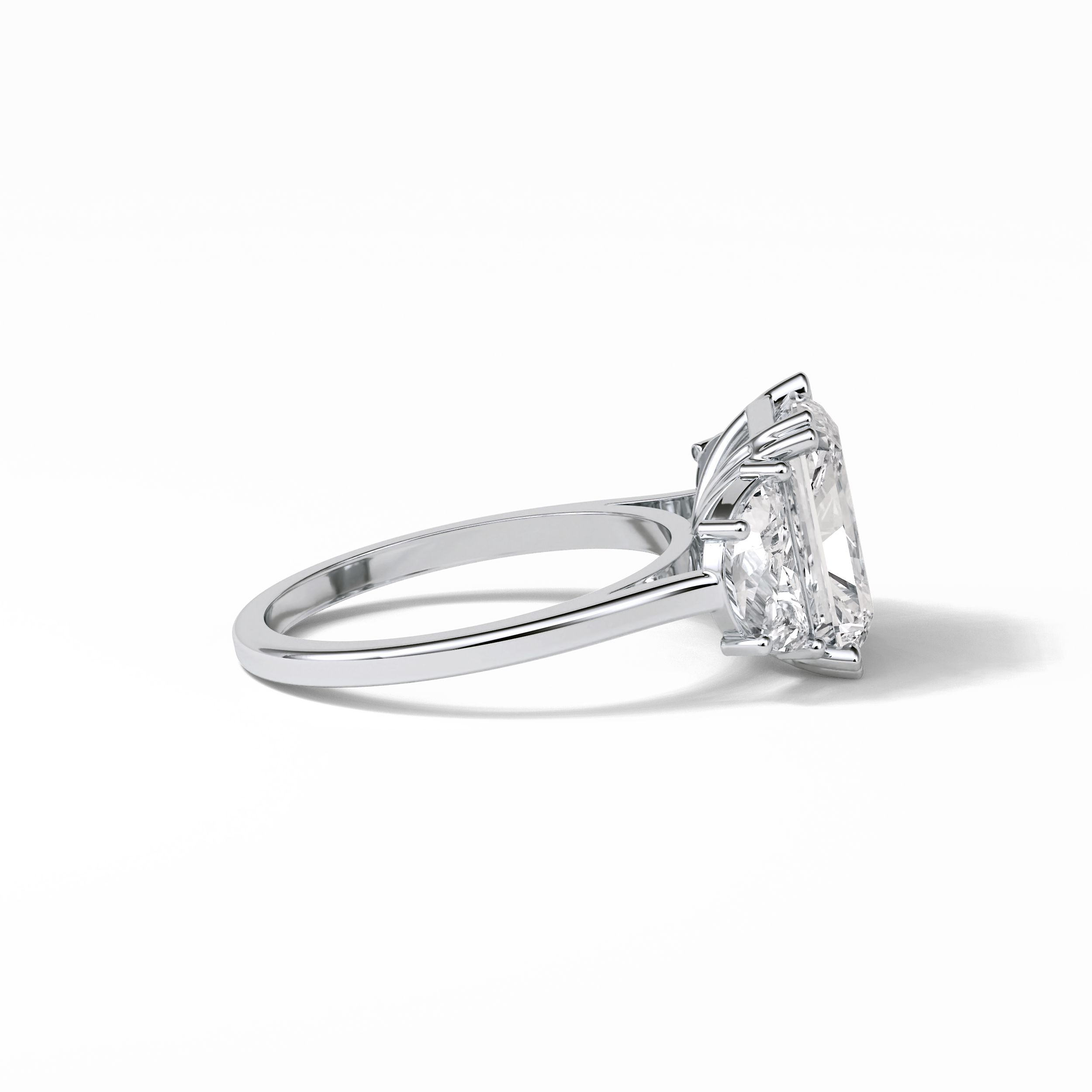 3.24 CT Radiant Cut Three Stone Style Moissanite Engagement Ring 6