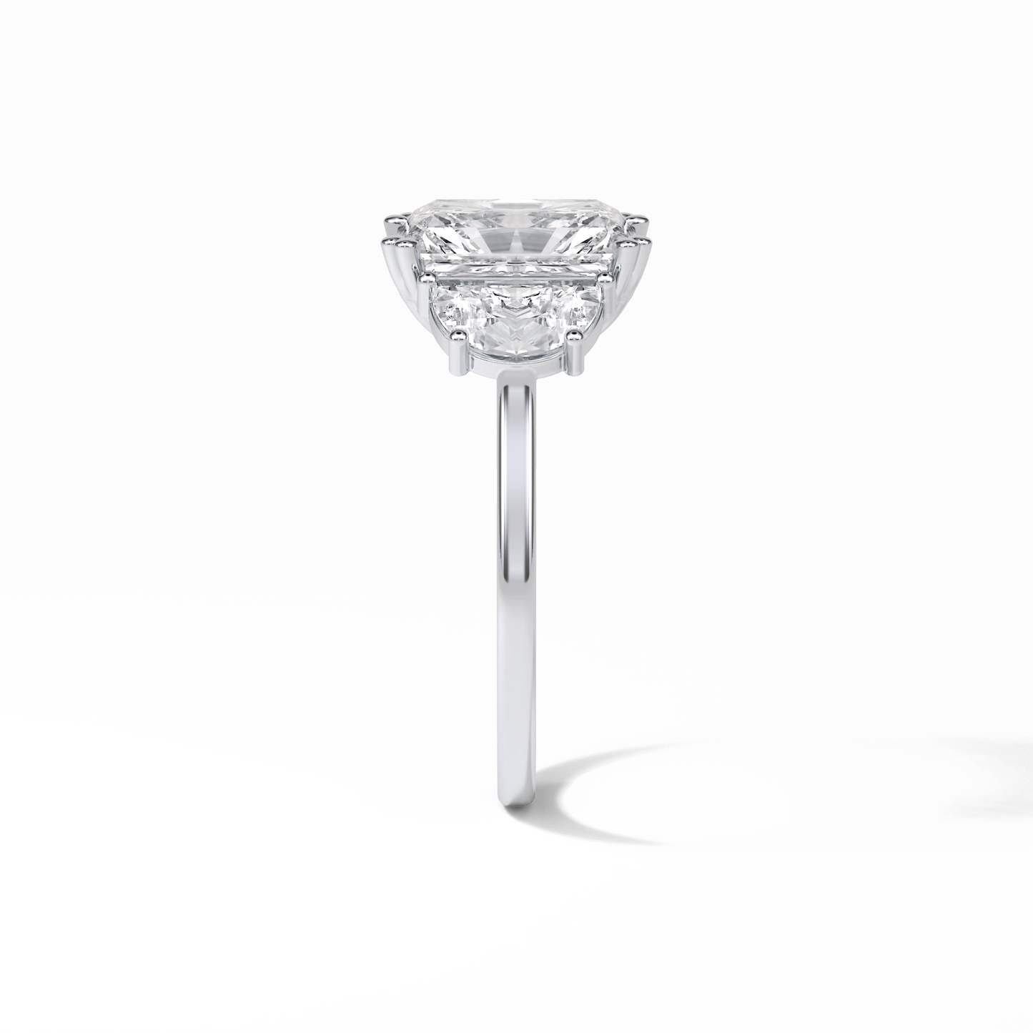 3.24 CT Radiant Cut Three Stone Style Moissanite Engagement Ring