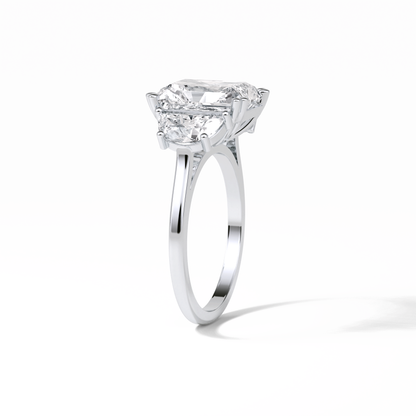 3.24 CT Radiant Cut Three Stone Style Moissanite Engagement Ring
