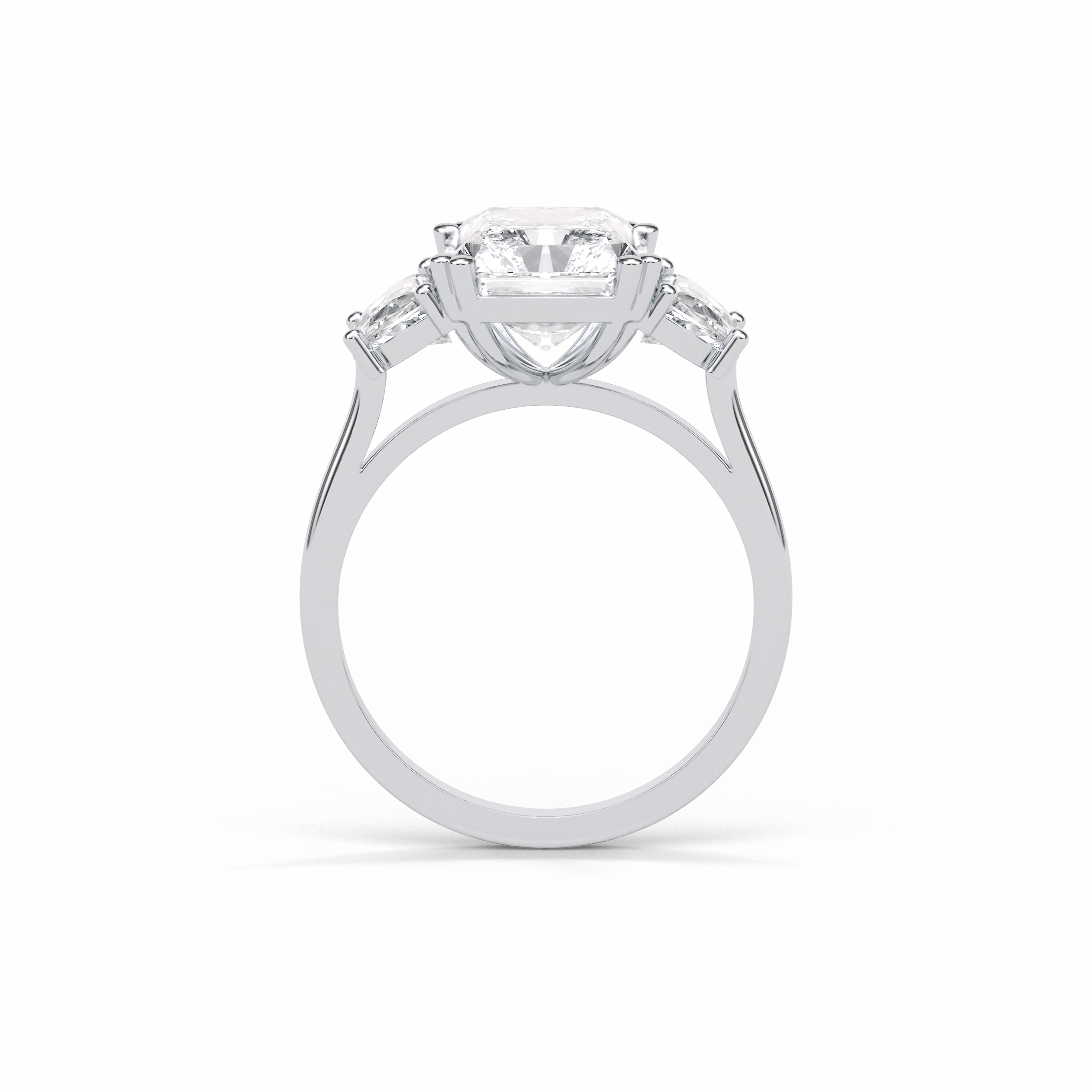 3.24 CT Radiant Cut Three Stone Style Moissanite Engagement Ring 5