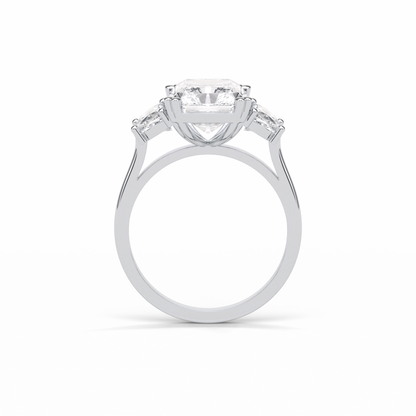3.24 CT Radiant Cut Three Stone Style Moissanite Engagement Ring