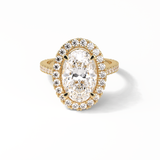 4.10 CT Oval Cut Pave & Hidden Halo Style Moissanite Engagement Ring 8