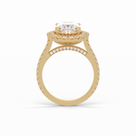 4.10 CT Oval Cut Pave & Hidden Halo Style Moissanite Engagement Ring 20
