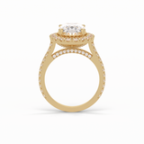 4.10 CT Oval Cut Pave & Hidden Halo Style Moissanite Engagement Ring 20