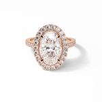 4.10 CT Oval Cut Pave & Hidden Halo Style Moissanite Engagement Ring 15