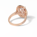 4.10 CT Oval Cut Pave & Hidden Halo Style Moissanite Engagement Ring 9