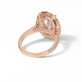 4.10 CT Oval Cut Pave & Hidden Halo Style Moissanite Engagement Ring 9