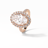 4.10 CT Oval Cut Pave & Hidden Halo Style Moissanite Engagement Ring 13