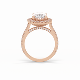 4.10 CT Oval Cut Pave & Hidden Halo Style Moissanite Engagement Ring 14