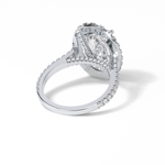 4.10 CT Oval Cut Pave & Hidden Halo Style Moissanite Engagement Ring 3