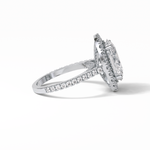 4.10 CT Oval Cut Pave & Hidden Halo Style Moissanite Engagement Ring 4