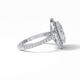 4.10 CT Oval Cut Pave & Hidden Halo Style Moissanite Engagement Ring 4