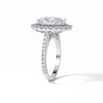 4.10 CT Oval Cut Pave & Hidden Halo Style Moissanite Engagement Ring 6