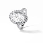 4.10 CT Oval Cut Pave & Hidden Halo Style Moissanite Engagement Ring 7