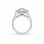 4.10 CT Oval Cut Pave & Hidden Halo Style Moissanite Engagement Ring 2