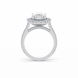 4.10 CT Oval Cut Pave & Hidden Halo Style Moissanite Engagement Ring 2