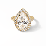 6.15 CT Pear Cut Pave & Halo Style Moissanite Engagement Ring 15