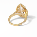 6.15 CT Pear Cut Pave & Halo Style Moissanite Engagement Ring 17