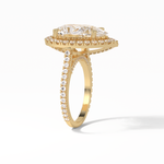 6.15 CT Pear Cut Pave & Halo Style Moissanite Engagement Ring 20