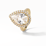 6.15 CT Pear Cut Pave & Halo Style Moissanite Engagement Ring 21