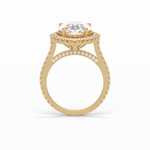 6.15 CT Pear Cut Pave & Halo Style Moissanite Engagement Ring 9