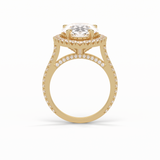 6.15 CT Pear Cut Pave & Halo Style Moissanite Engagement Ring 9