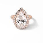 6.15 CT Pear Cut Pave & Halo Style Moissanite Engagement Ring 8