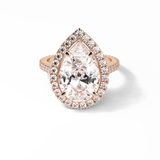 6.15 CT Pear Cut Pave & Halo Style Moissanite Engagement Ring 8