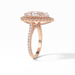 6.15 CT Pear Cut Pave & Halo Style Moissanite Engagement Ring 14