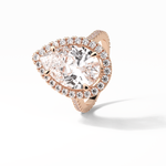 6.15 CT Pear Cut Pave & Halo Style Moissanite Engagement Ring 16
