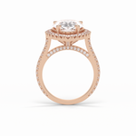 6.15 CT Pear Cut Pave & Halo Style Moissanite Engagement Ring 11