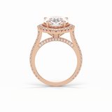 6.15 CT Pear Cut Pave & Halo Style Moissanite Engagement Ring 11
