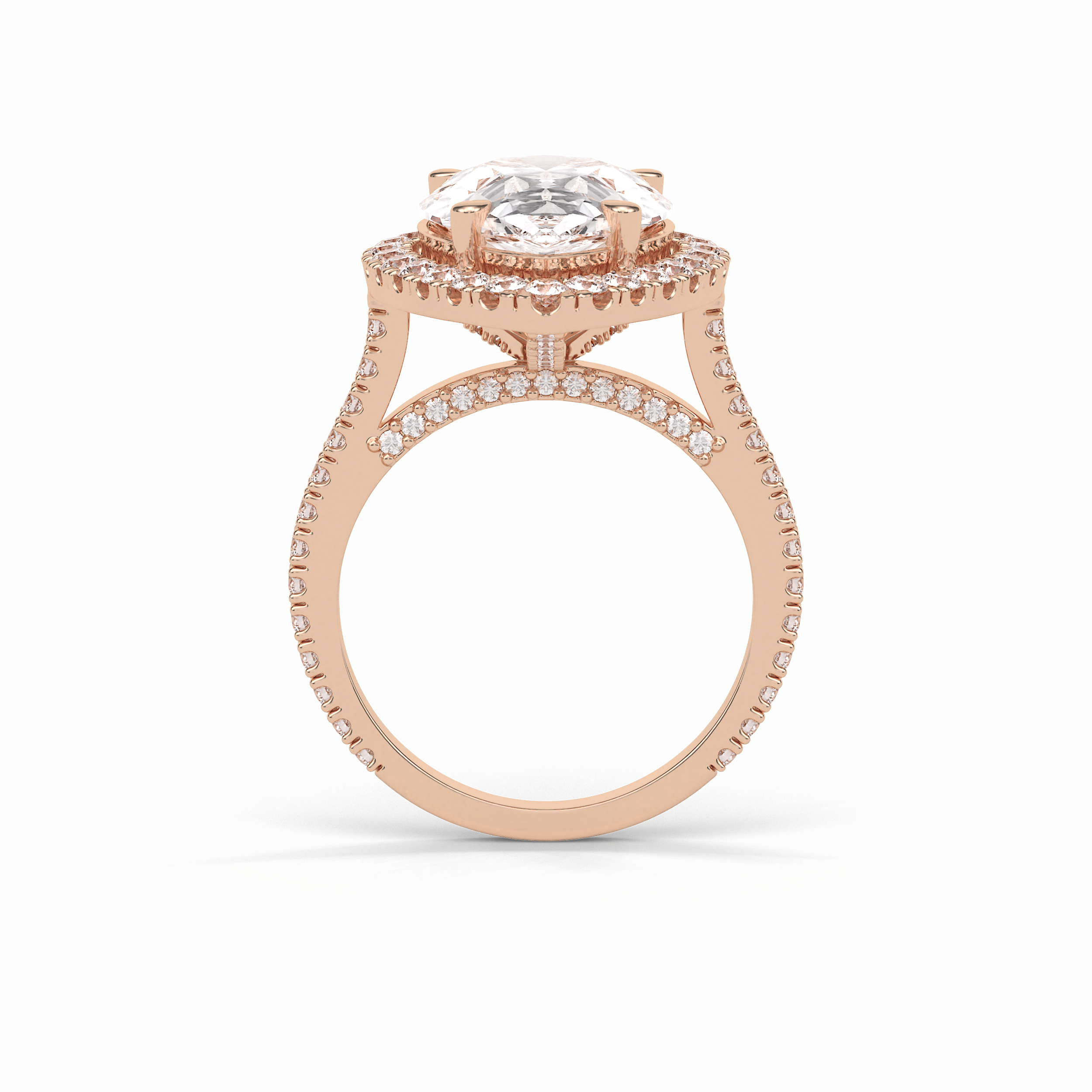 6.15 CT Pear Cut Pave & Halo Style Moissanite Engagement Ring 11