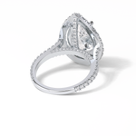 6.15 CT Pear Cut Pave & Halo Style Moissanite Engagement Ring 5