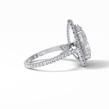 6.15 CT Pear Cut Pave & Halo Style Moissanite Engagement Ring 6