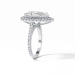 6.15 CT Pear Cut Pave & Halo Style Moissanite Engagement Ring 2