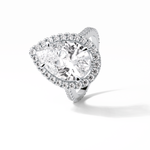 6.15 CT Pear Cut Pave & Halo Style Moissanite Engagement Ring 3