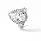 6.15 CT Pear Cut Pave & Halo Style Moissanite Engagement Ring 3