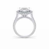 6.15 CT Pear Cut Pave & Halo Style Moissanite Engagement Ring 4