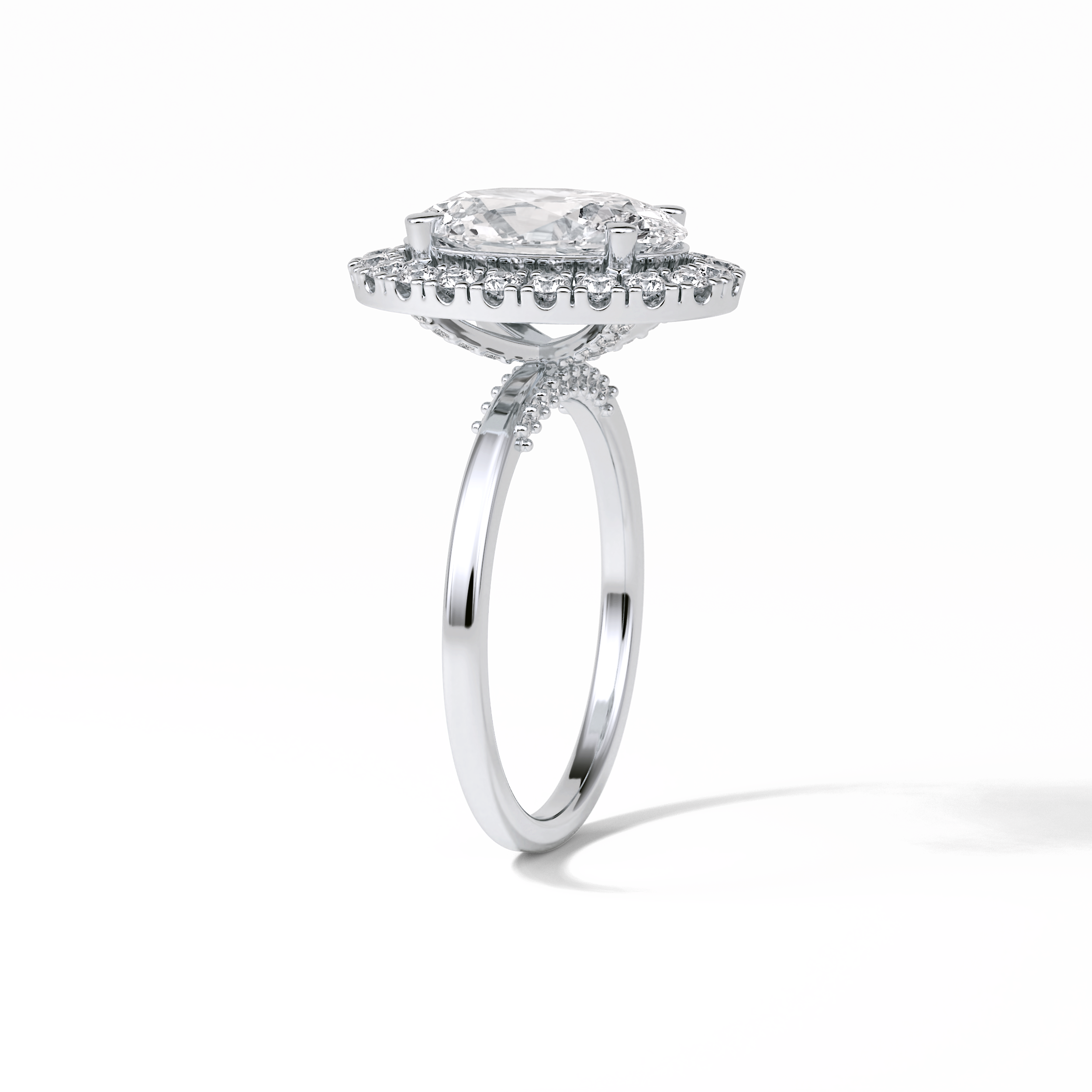 3.15 CT Oval Cut Solitaire Style Moissanite Engagement Ring 5