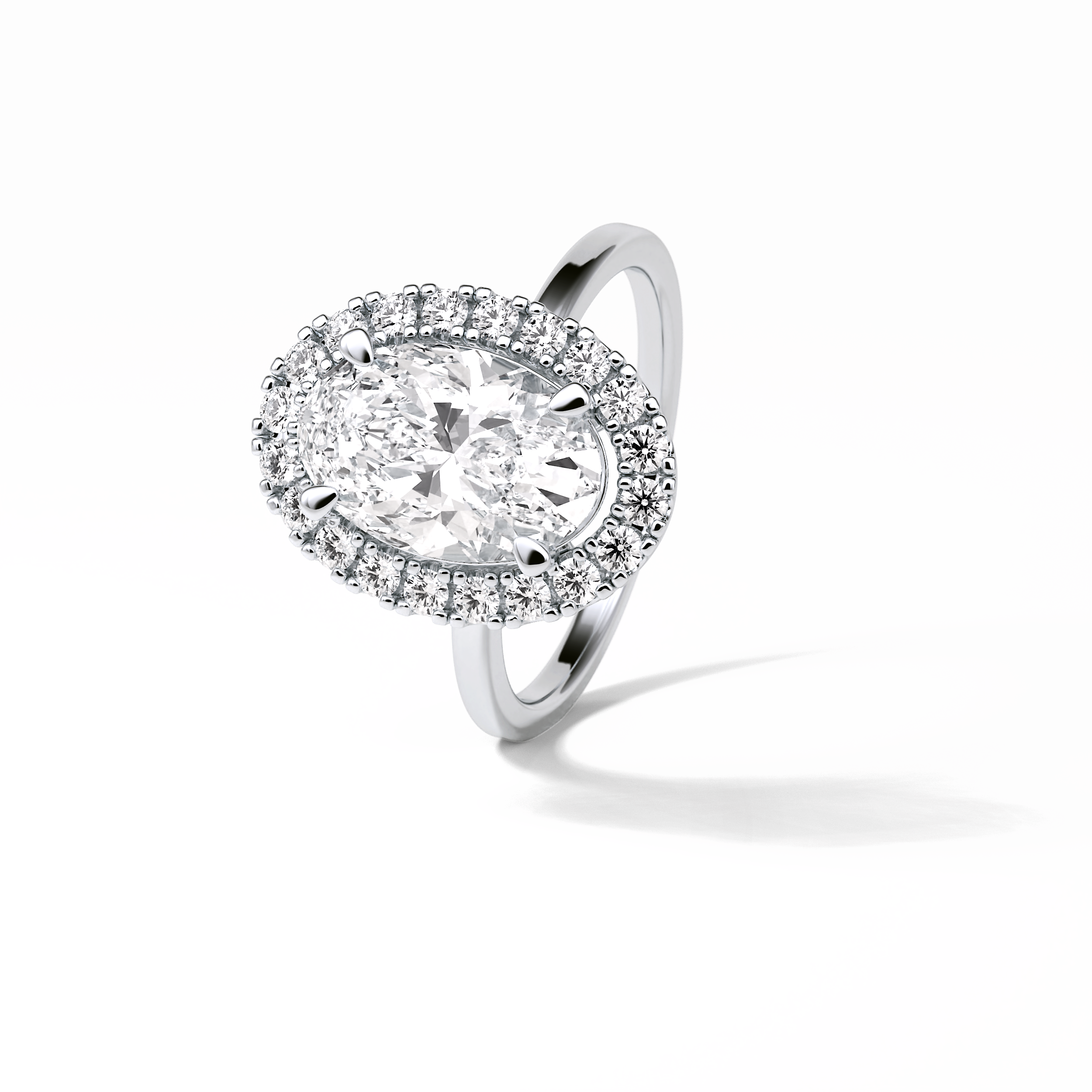 3.15 CT Oval Cut Solitaire Style Moissanite Engagement Ring 6