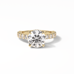 2.75 CT Round Cut Pave & Hidden Halo Style Moissanite Engagement Ring 16