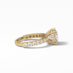 2.75 CT Round Cut Pave & Hidden Halo Style Moissanite Engagement Ring 13