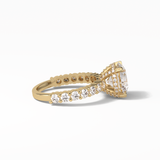2.75 CT Round Cut Pave & Hidden Halo Style Moissanite Engagement Ring 13