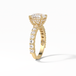 2.75 CT Round Cut Pave & Hidden Halo Style Moissanite Engagement Ring 10
