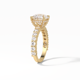 2.75 CT Round Cut Pave & Hidden Halo Style Moissanite Engagement Ring 10