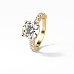 2.75 CT Round Cut Pave & Hidden Halo Style Moissanite Engagement Ring 12